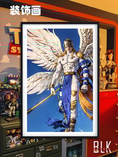 【週邊】巴洛克－數碼寶貝 天使獸 裝飾畫&冰箱貼1