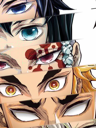 【週邊】星空工作室-鬼滅九柱 鬼滅之刃 無限城篇 煉獄杏壽郎炎柱富岡義勇猗窩座動漫二次元裝飾畫4