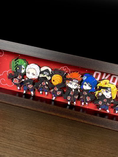 【週邊】萌萌匠-火影忍者曉組織國潮Q版背景地台3D立體畫3