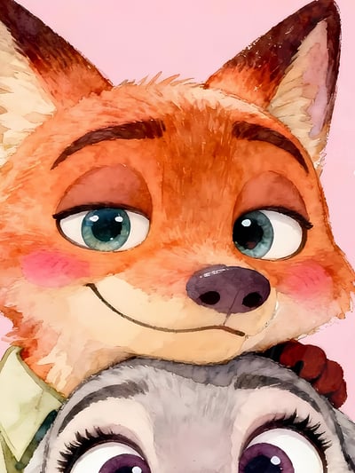 【週邊】星空工作室－動物方城市 粉色動物城 裝飾畫3