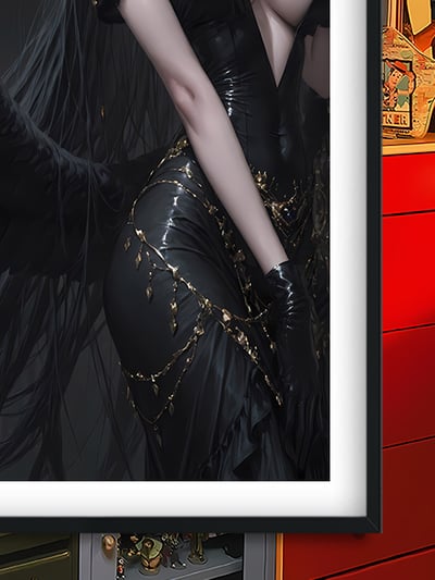 【週邊】巴洛克－Overlord 黑衣雅兒貝德 裝飾畫&冰箱貼3