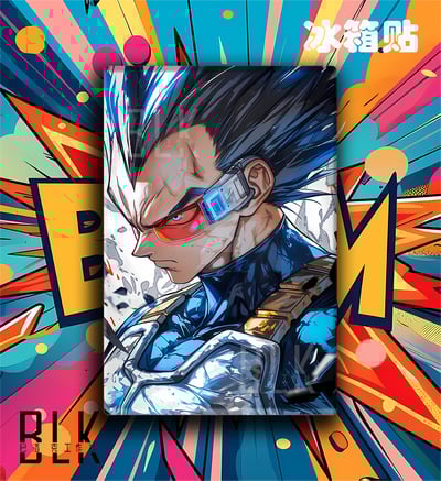 【週邊】巴洛克－七龍珠 戰鬥貝吉塔 裝飾畫 & 冰箱貼5