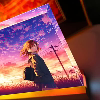 【週邊】阿喵畫社-晚霞 禦坂美琴發光透明卡磚4