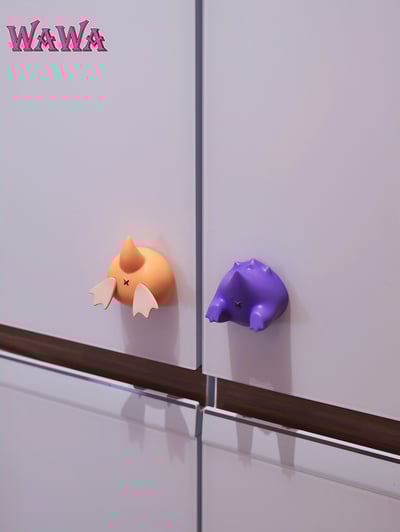 【寶可夢】wawa studio-寶可夢冰箱貼紙 可達鴨+耿鬼4