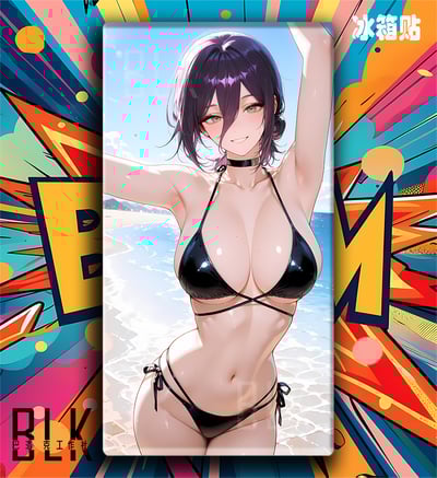 【週邊】巴洛克－電鋸人 泳裝蕾塞 裝飾畫 & 冰箱貼4