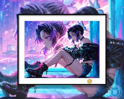 【週邊】H2工作室-賽博蝴蝶忍者 鬼滅之刃小忍鬼殺隊蟲柱動漫二次元裝飾畫1