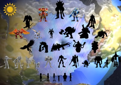 【數碼寶貝】太陽模玩-炎龍獸 銀狼獸7