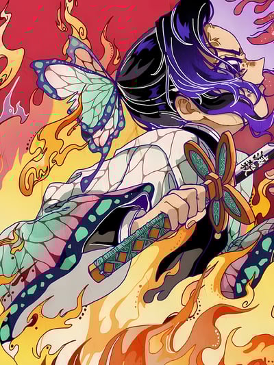 【週邊】星空工作室－鬼滅之刃 火焰蝴蝶忍 裝飾畫4