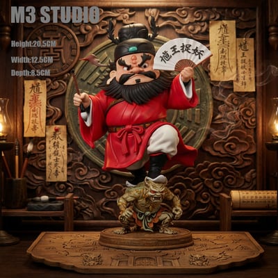 1890  時代物 人物 鍾馗 小鬼 怪獸 古美術 置物 神話童話】M3工作室－馗王捉妖Q版鍾馗- 伯公仔｜GK雕像・正版授權・PVC公仔