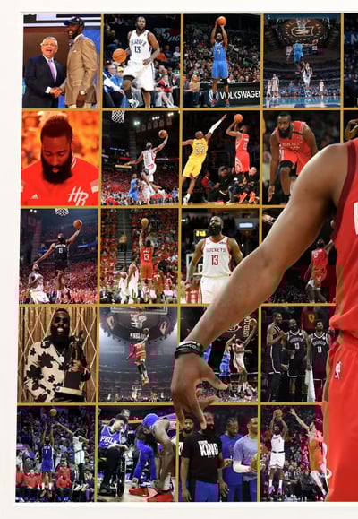 【週邊】H2工作室-留在巔峰 詹姆斯哈登 NBA快船火箭籃網大鬍子哈登裝飾畫5