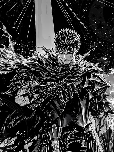 【週邊】星空工作室－烙印勇士 黑白風格斯 裝飾畫3