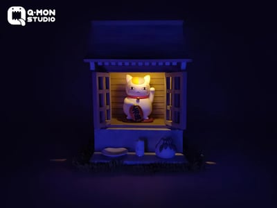 【夏目友人帳】Q-MON Studio-初見·招財貓咪老師7