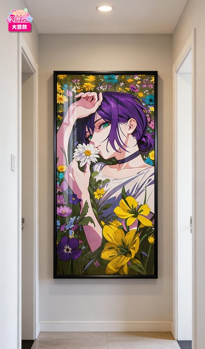 【週邊】阿喵畫社－電鋸人 雛菊 花海蕾塞 大竪款 裝飾畫3