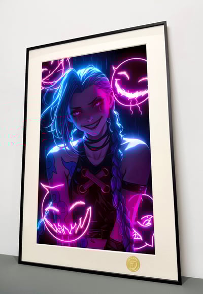 【週邊】H2工作室-金克絲 暴走蘿莉英雄聯盟雙城之戰lol爆爆裝飾畫3