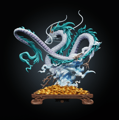 【宮崎駿】wawa-studio－招財系列 招財千尋白龍 賑早見琥珀主3