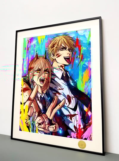 【週邊】H2工作室-塗鴉電次帕瓦 電鋸人鏈鋸人ChainsawMan血魔人裝飾畫3