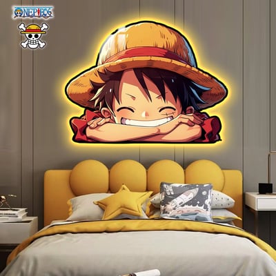 【週邊】阿喵畫社-草帽路飛Q版大頭床頭燈帶4