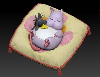 【宮崎駿】wawa工作室-宮崎駿桌面小擺飾 睡眠坊寶寶 傲嬌坊寶寶9