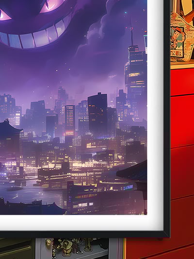 【週邊】巴洛克－寶可夢 城市耿鬼 裝飾畫&冰箱貼3