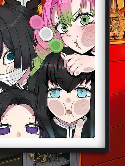 【週邊】巴洛克-鬼滅九小隻鬼滅之刃無限城篇九柱炎柱蝴蝶忍富岡義勇霞柱動漫裝飾畫4