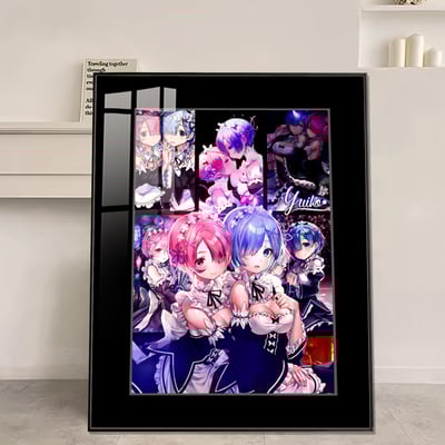 【週邊】橘子工作室－Re:從零開始的異世界生活 蕾姆 拉姆 切片海報 裝飾畫1