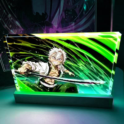 【週邊】阿喵畫社－風之呼吸 霞之呼吸 發光展示磚2