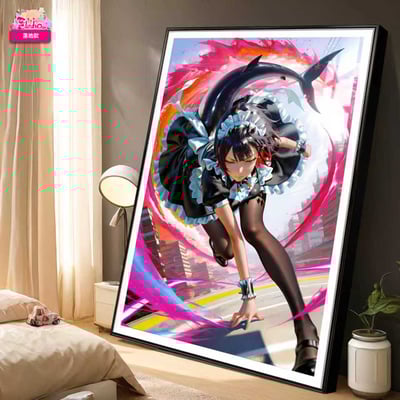 【週邊】阿喵畫社－絕區零 戰鬥姿態 鯊魚妹 裝飾畫3