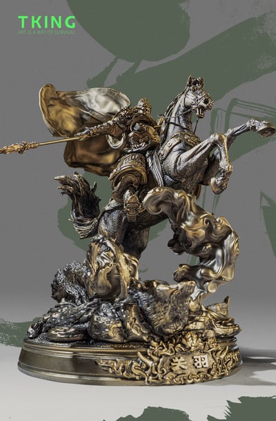 【神話傳說】TKING-戰神關羽仿銅版4