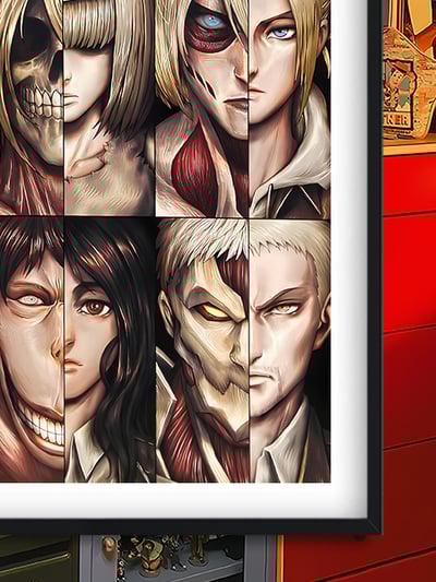 【週邊】巴洛克－進擊的巨人 九大巨人 裝飾畫 & 冰箱貼3