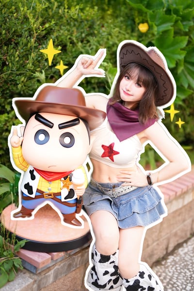 【蠟筆小新】動感光波工作室-牛仔小新（海外現貨）2