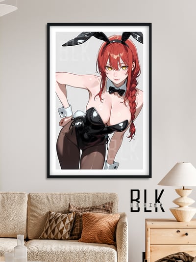 【週邊】巴洛克－鏈鋸人 兔女郎瑪奇瑪 裝飾畫&冰箱貼4