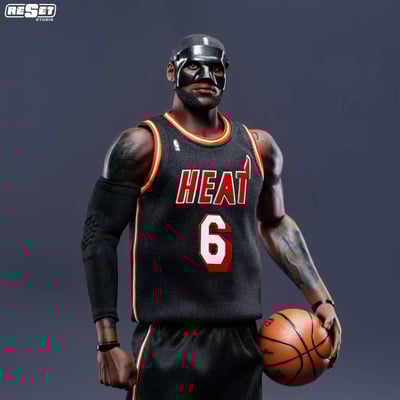 【運動明星】ResetStudio－典藏系列 可動眼 熱火隊 黑面具 詹姆斯 可動人偶4