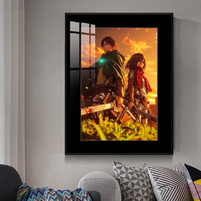 【週邊】橘子工作室－進擊的巨人 艾連 三笠 黃昏落幕 裝飾畫2