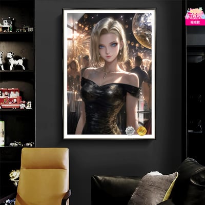 【週邊】阿喵畫社－七龍珠 黑金晚宴 18號 裝飾畫4