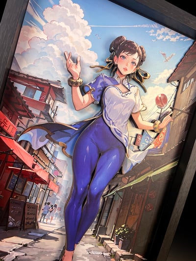 【週邊】萌萌匠-街頭霸王週邊潮玩手辦背景牆搭配春麗立體畫4