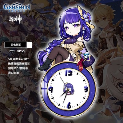 【週邊】阿喵畫社－原神 雷神 鐘錶裝飾畫3