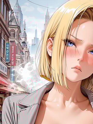 【週邊】巴洛克－七龍珠 羞澀18號 裝飾畫＆冰箱貼2