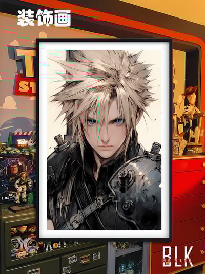 【週邊】巴洛克－最終幻想VII 克勞德 裝飾畫&冰箱貼1