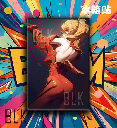 【週邊】巴洛克－新世紀福音戰士 明日香背影 裝飾畫&冰箱貼5