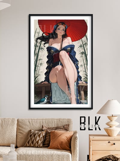 【週邊】巴洛克－海賊王 和風羅賓 裝飾畫 & 冰箱貼4