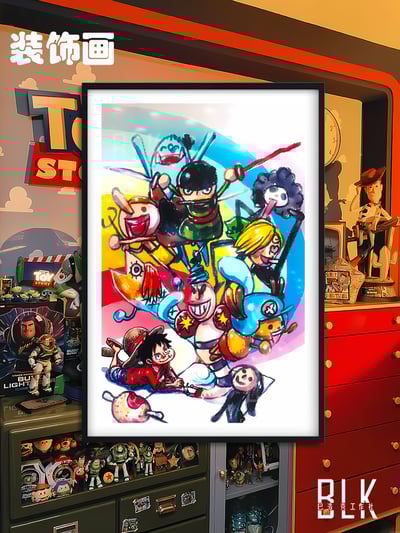 【週邊】巴洛克－海賊王 畫師路飛 裝飾畫 & 冰箱貼1