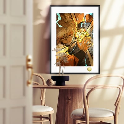 【週邊】皇呱－鬼滅之刃 金色閃光善逸 裝飾畫3