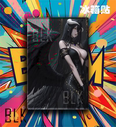 【週邊】巴洛克－Overlord 黑衣雅兒貝德 裝飾畫&冰箱貼5