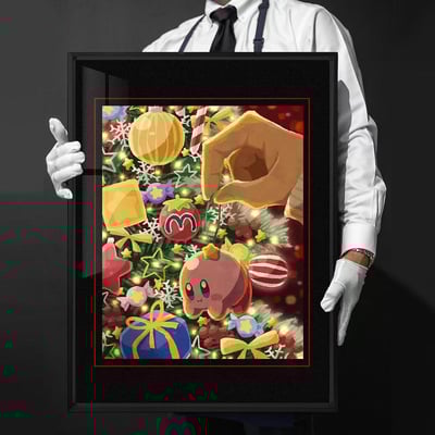 【週邊】千鳥社-星之卡比Kirby聖誕節睡毯地毯裝飾畫4