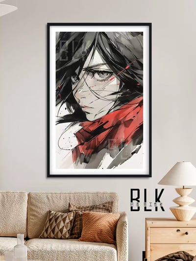 【週邊】巴洛克－進擊的巨人 水墨三笠 裝飾畫 & 冰箱貼4