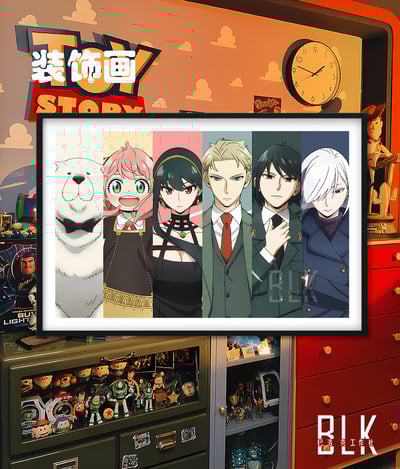 【週邊】巴洛克－SPY×FAMILY 間諜家家酒全員 裝飾畫&冰箱貼1