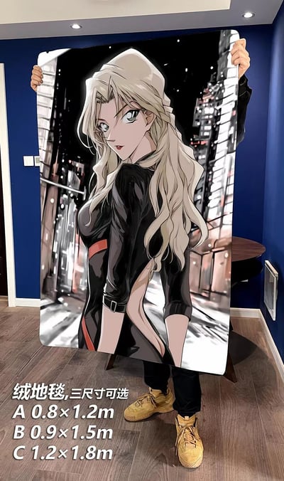 【週邊】千鳥社-名偵探柯南貝爾摩德苦艾酒貝姐午睡毯地毯裝飾畫6