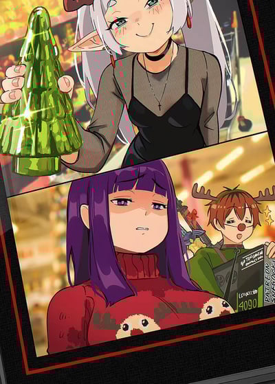 【週邊】千鳥社-葬送的芙莉蓮Frieren聖誕節菲倫肥倫裝飾畫2