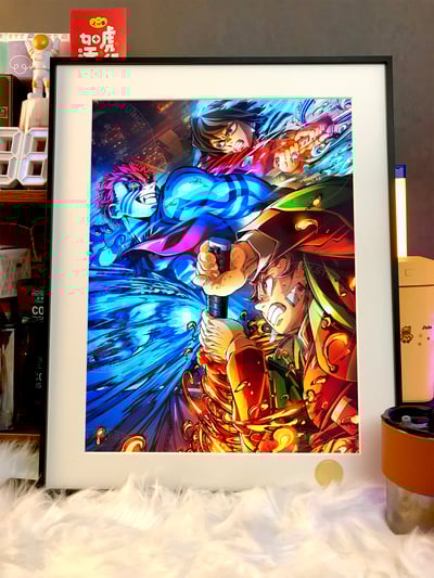 【週邊】星空工作室-鬼滅無限城 鬼滅之刃 無限城篇 炭治郎富岡義勇猗窩座動漫二次元裝飾畫2