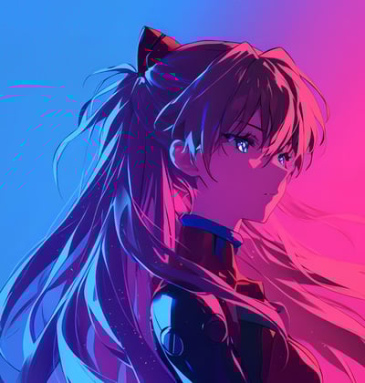 【週邊】H2工作室-藍粉明日香 EVA新世紀福音戰士明日香二號機裝飾畫3